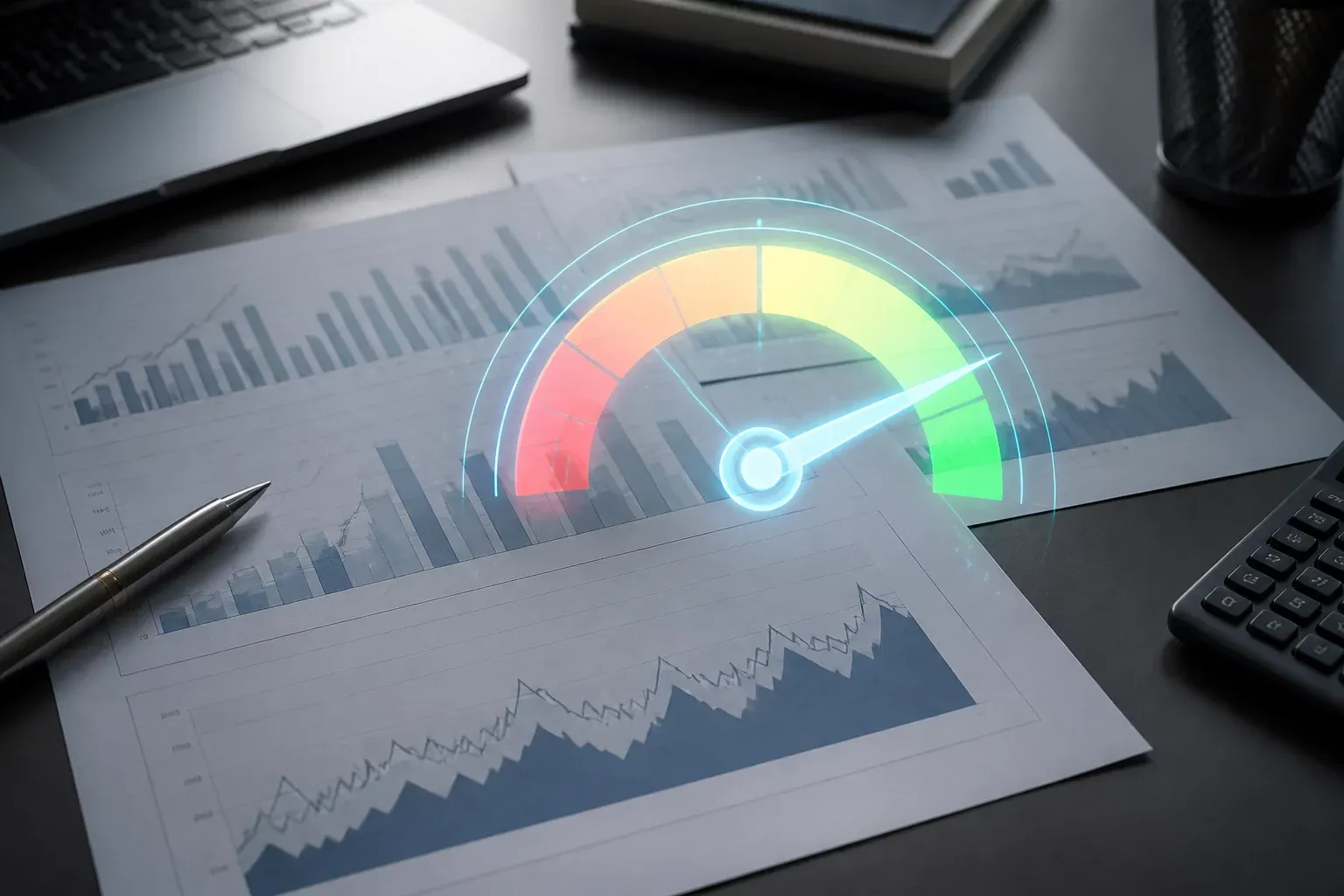 Upward trending credit score chart for the score improvement guide